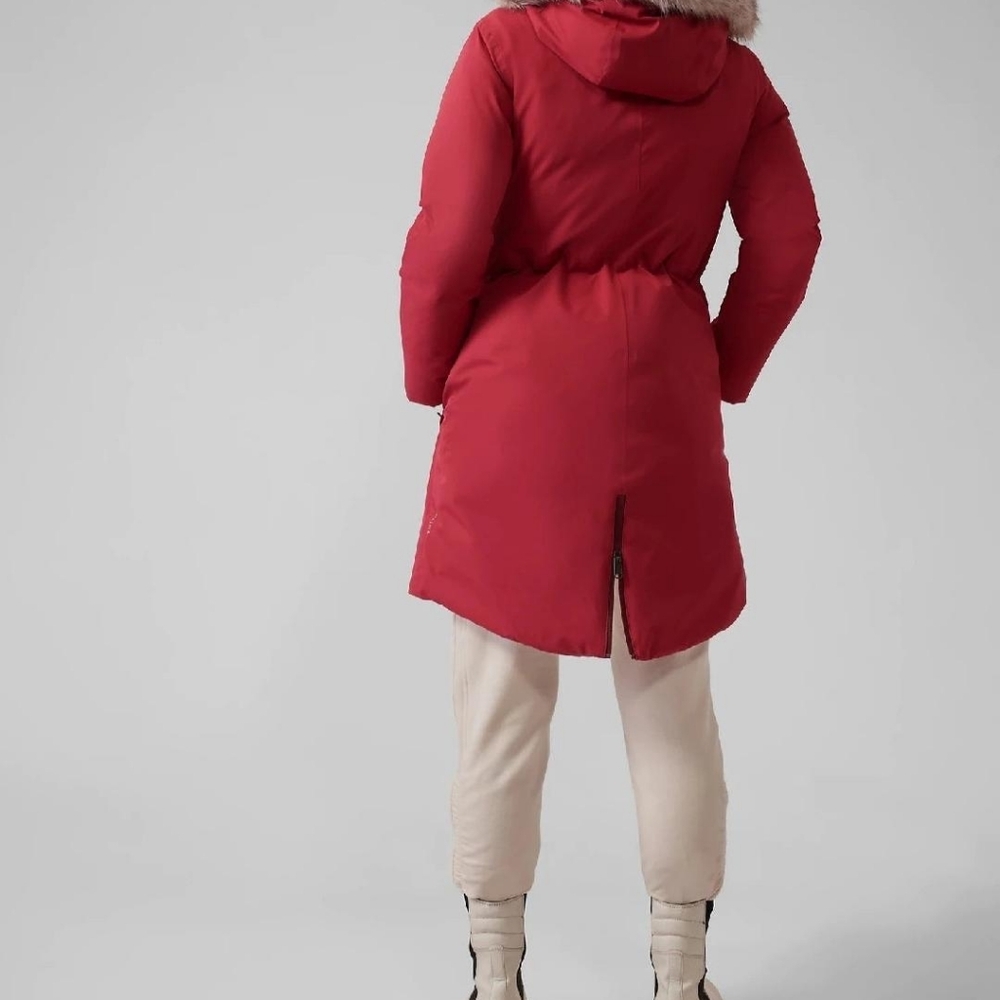NWT ATHLETA Red Outbound Down Parka Waterproof Jacket Women Size Medium Raincoat - Picture 2 of 14